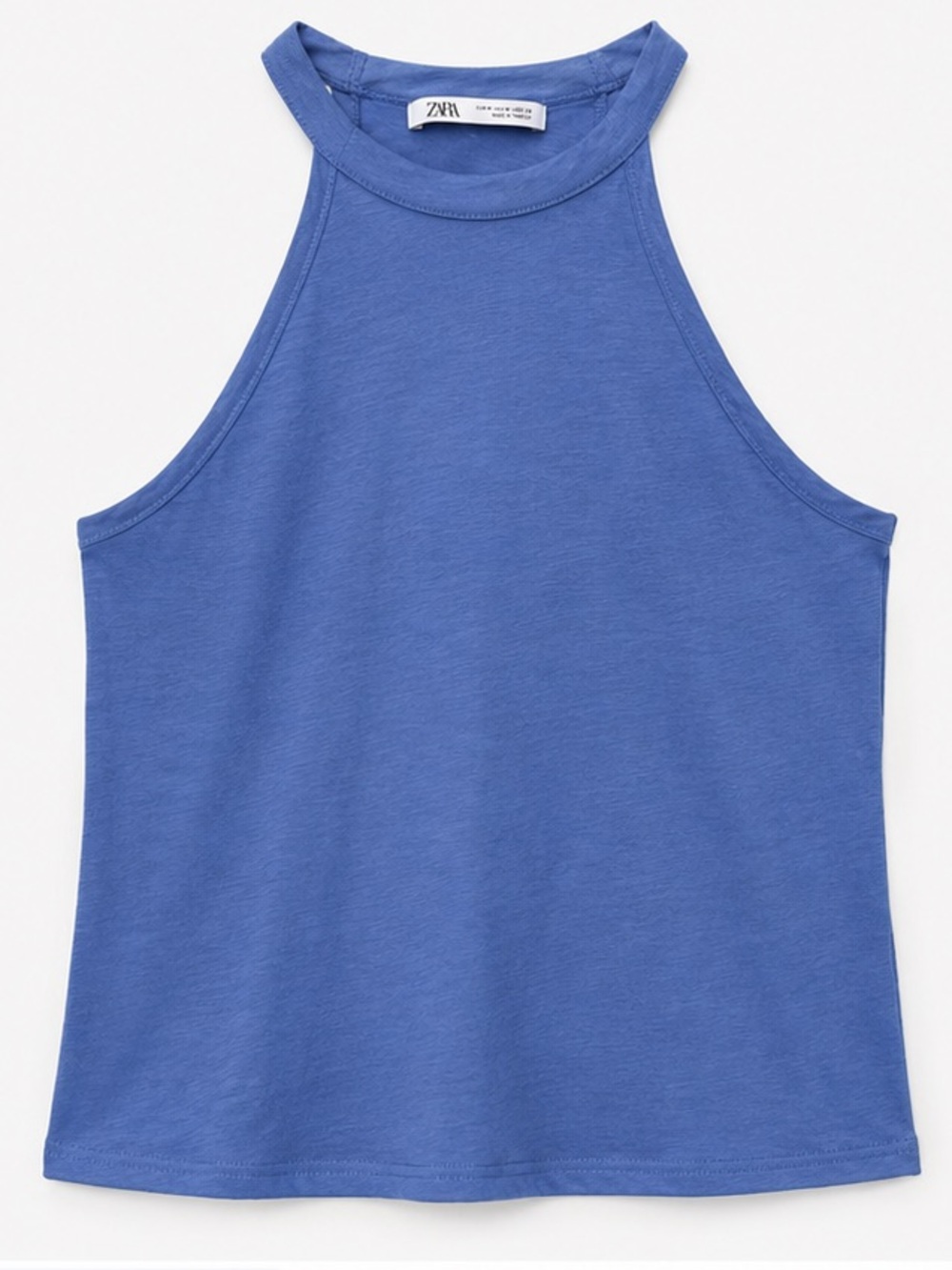 Zara Periwinkle Blue High Neck Halter Tank Top